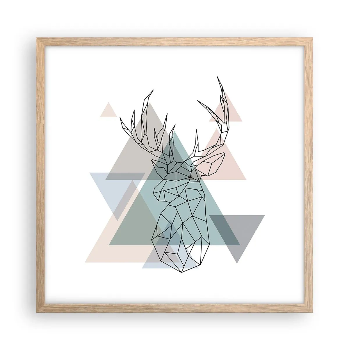 Een poster in een licht eiken lijst - In een geometrisch bos - 50x50 cm
