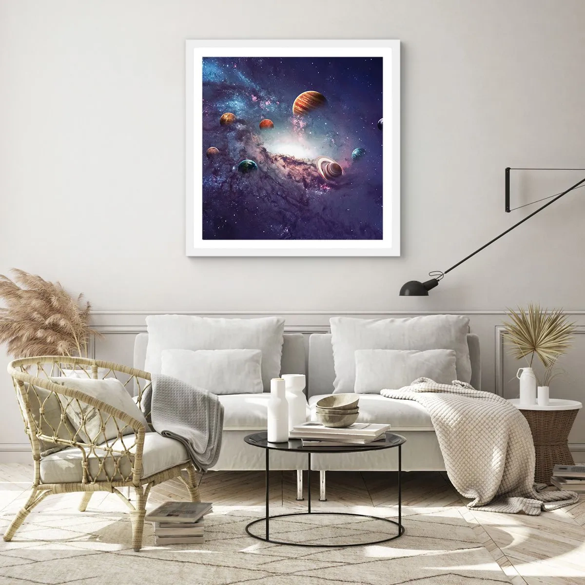 Poster in een witte lijst - Zonne-dans systeem - 30x30 cm