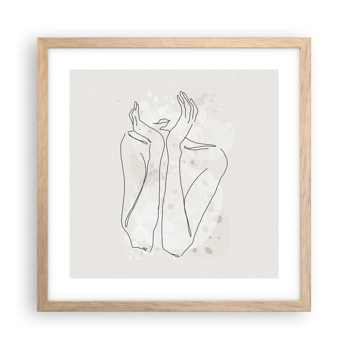 Een poster in een licht eiken lijst - Een dromerig moment - 40x40 cm