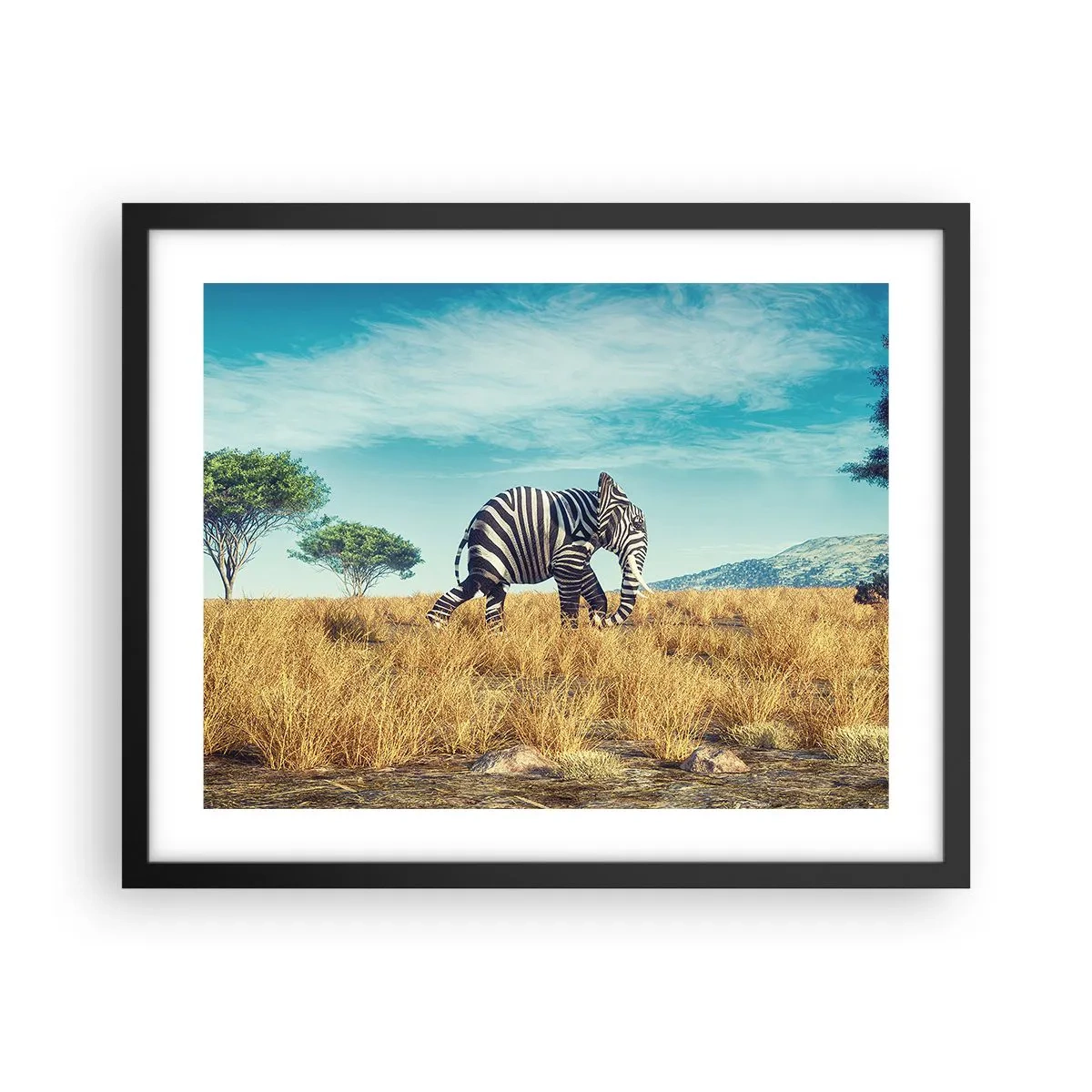 Poster in een zwarte lijst - Grijs is niet meer in de mode - 50x40 cm