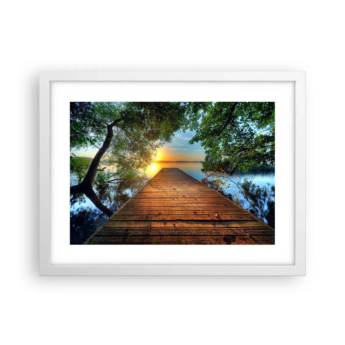 Poster in een witte lijst - Neem de tijd, ga zitten - 40x30 cm