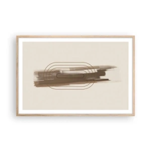 Een poster in een licht eiken lijst - Een briesje grijs - 91x61 cm