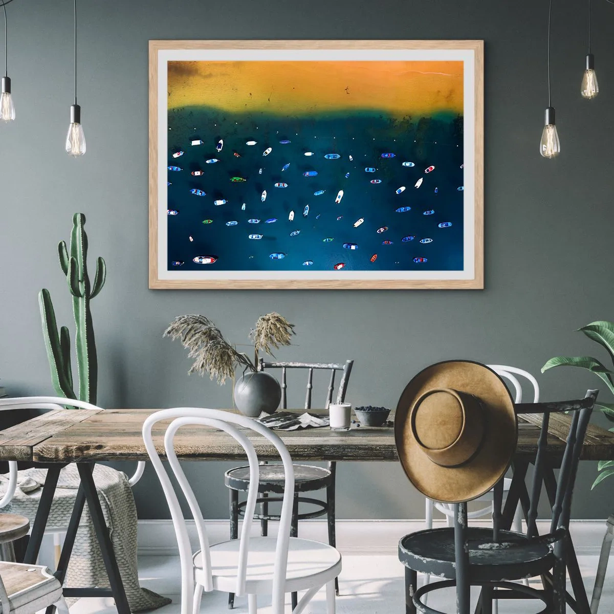 Een poster in een licht eiken lijst - Vakantie spel - 70x50 cm