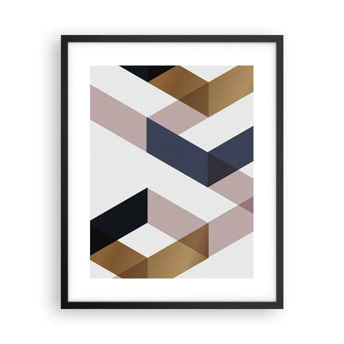 Poster in een zwarte lijst - Vlakken en hoeken - 40x50 cm