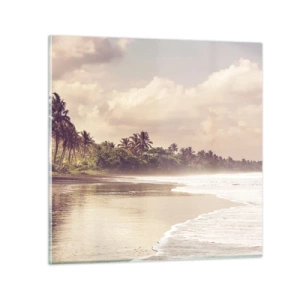 Schilderen op glas - De streling van de golven - 30x30 cm