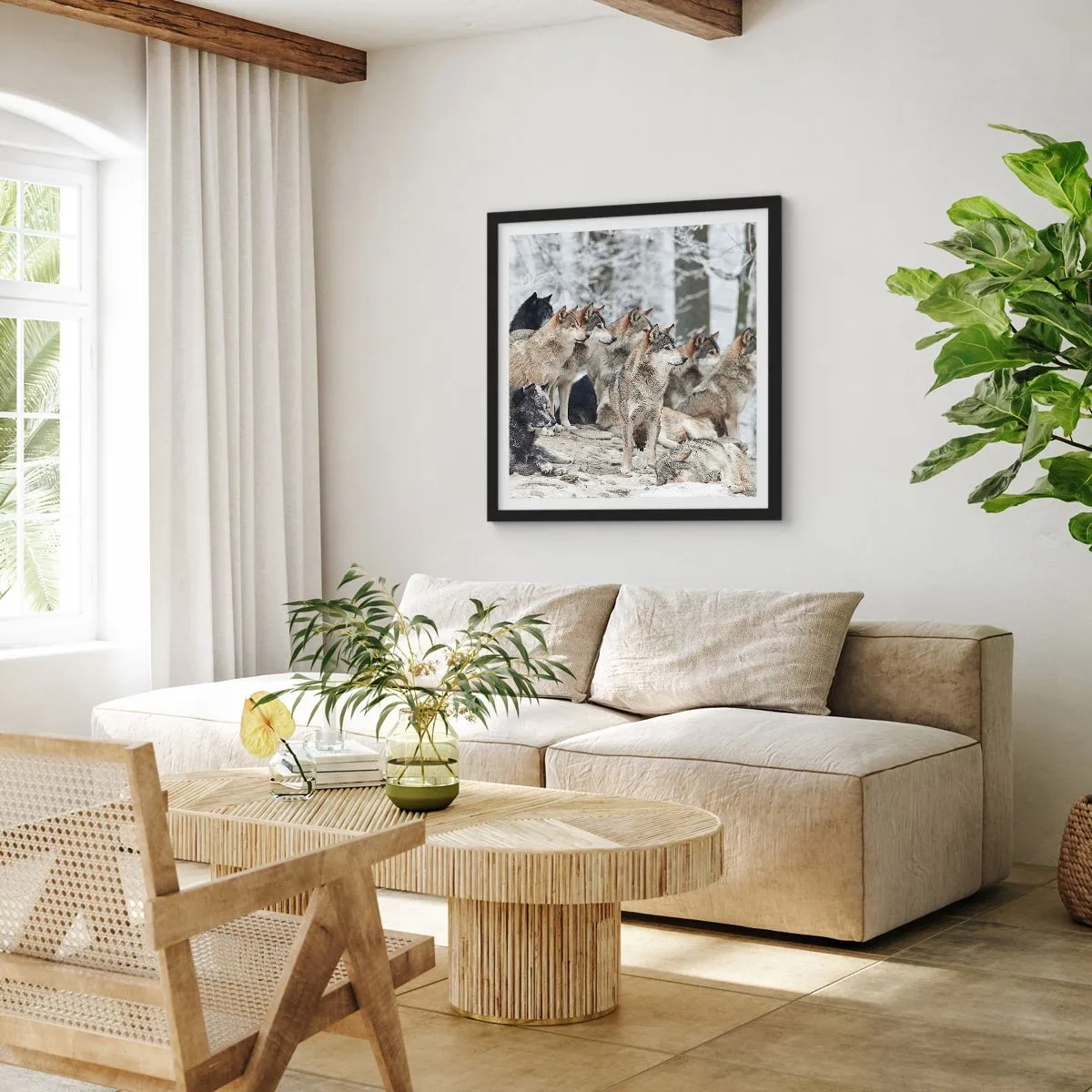 Poster in een zwarte lijst - Familie en vrienden - 40x40 cm