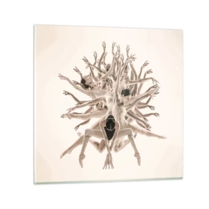 Schilderen op glas - Bloeiend in dans - 50x50 cm