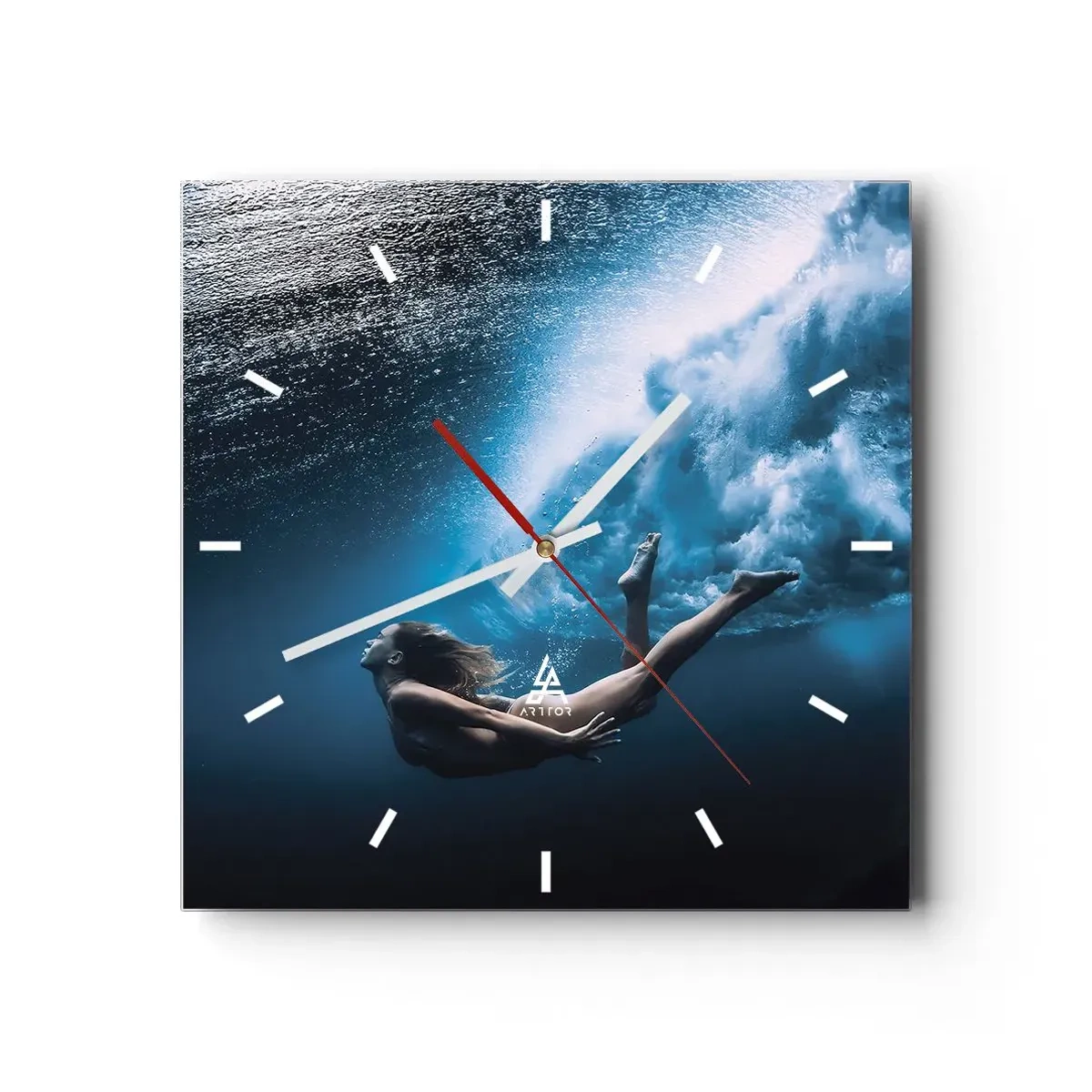Wandklok - Klok - Een moderne zeemeermin - 40x40 cm