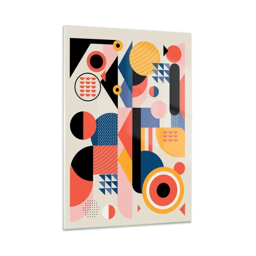 Schilderen op glas - Compositie: speel rond - 50x70 cm