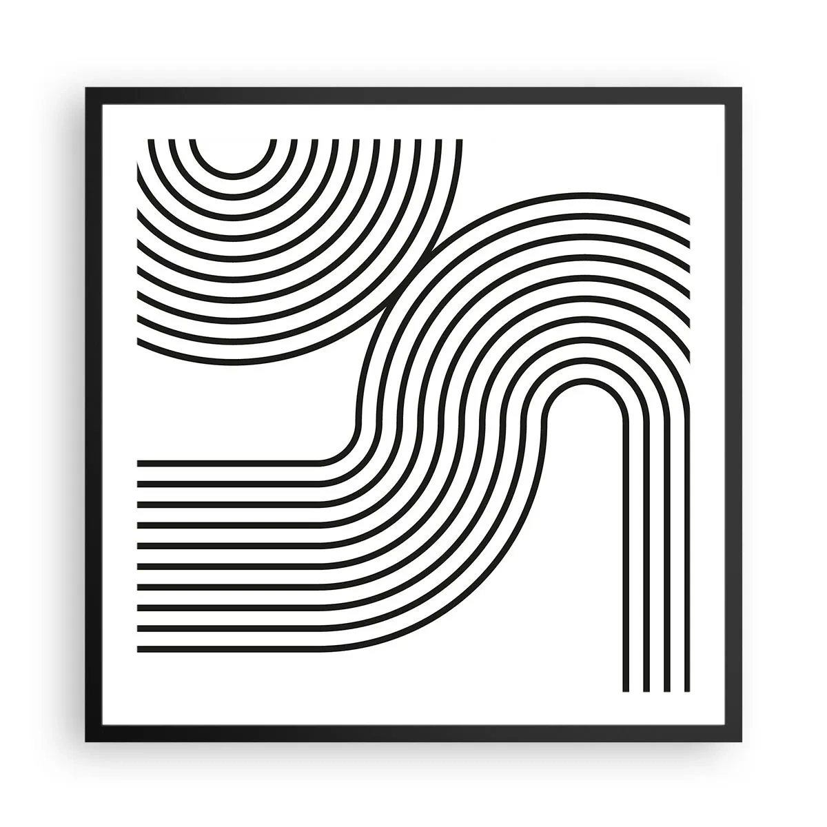 Poster in een zwarte lijst - In de bocht - 60x60 cm