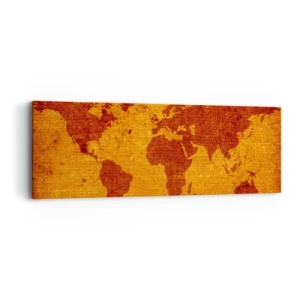 Schilderen op canvas - Een uitnodiging om op reis te gaan - 90x30 cm