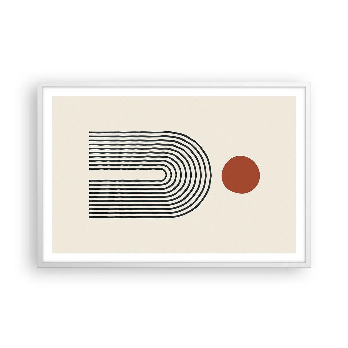 Poster in een witte lijst - Magnetisme van vormen en kleuren - 91x61 cm