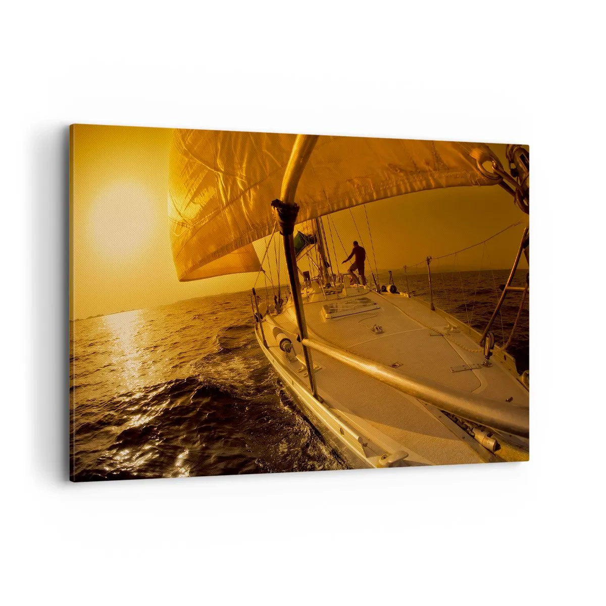 Schilderen op canvas - Een gouden avond na een kleurrijke dag - 100x70 cm