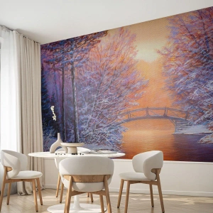 Fotobehang Premium Sand - Laten we elkaar hier ontmoeten - Landschap, Park, Brug - 100x70 cm