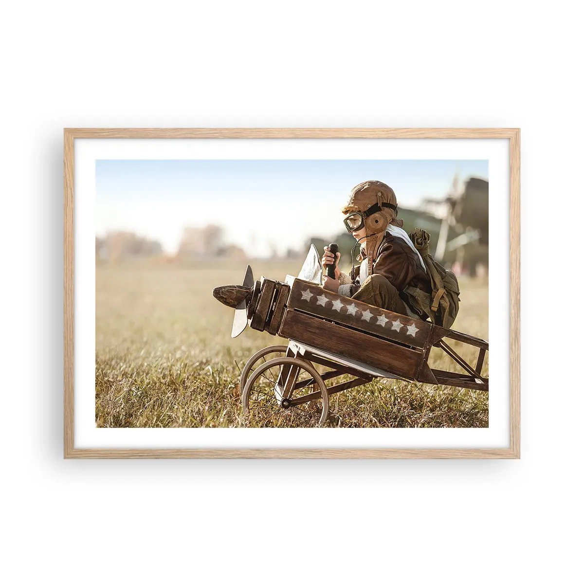 Een poster in een licht eiken lijst - Begin naar een droom - 70x50 cm