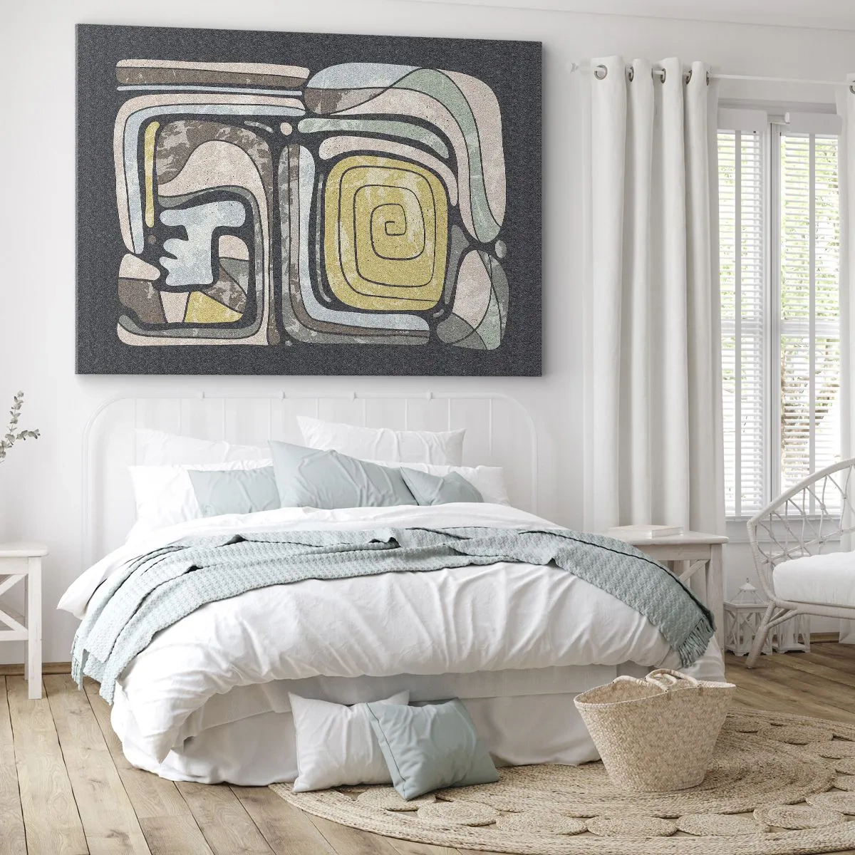 Schilderen op canvas - Abstractie in de precolumbiaanse geest - 120x80 cm