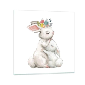 Schilderen op glas - Het is het beste met mama - 50x50 cm