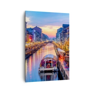 Schilderen op canvas - Een avond vol licht en plezier - 70x100 cm