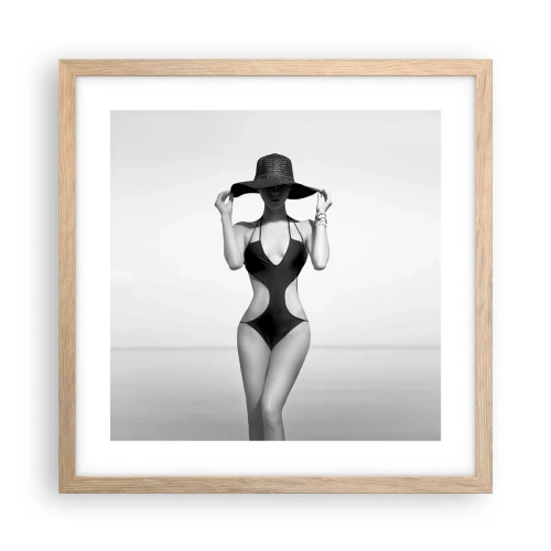 Een poster in een licht eiken lijst - Mijn naam is: Elegantie - 40x40 cm