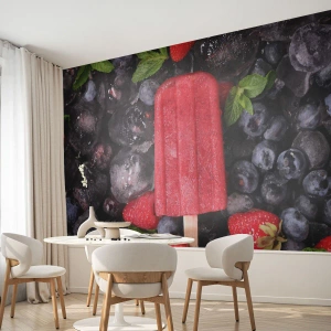 Zelfklevend Fotobehang Deluxe Sticker - De smaak van hete zomer - Ijsje, Fruit, Gezondheid - 300x210 cm