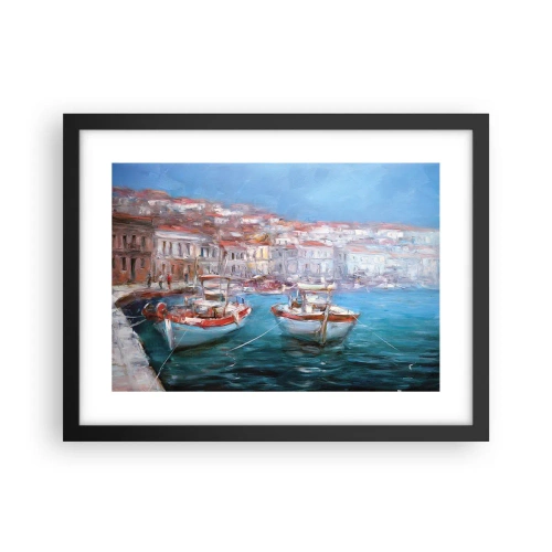 Poster in een zwarte lijst - Italiaanse baai - 40x30 cm