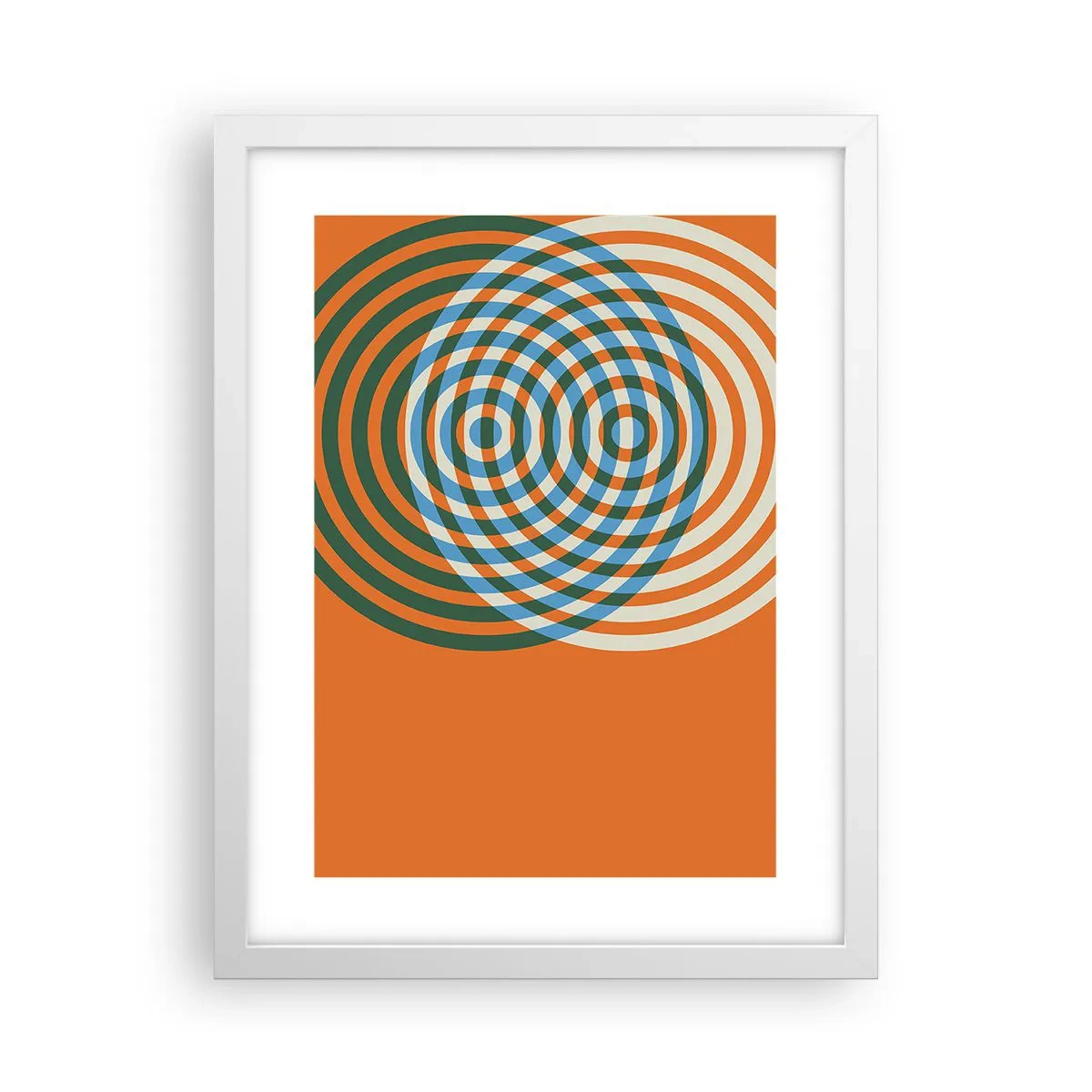 Poster in een witte lijst - Abstracte circulaire variatie - 30x40 cm