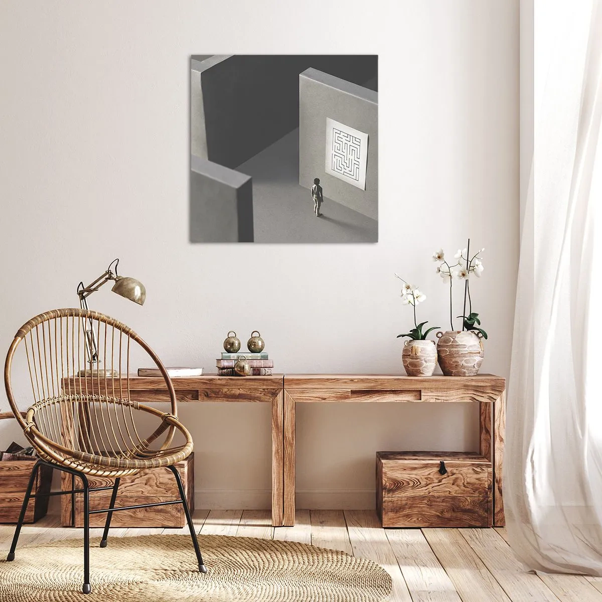 Schilderen op canvas - Maar waar ben ik? - 60x60 cm