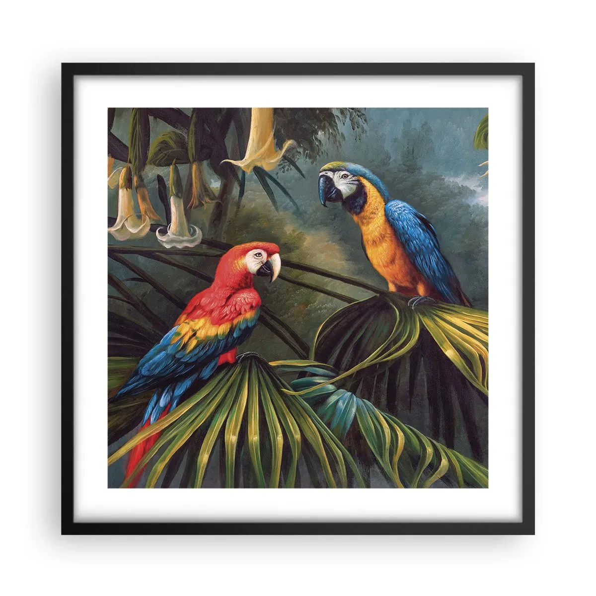 Poster in een zwarte lijst - Romantiek in de tropen - 50x50 cm