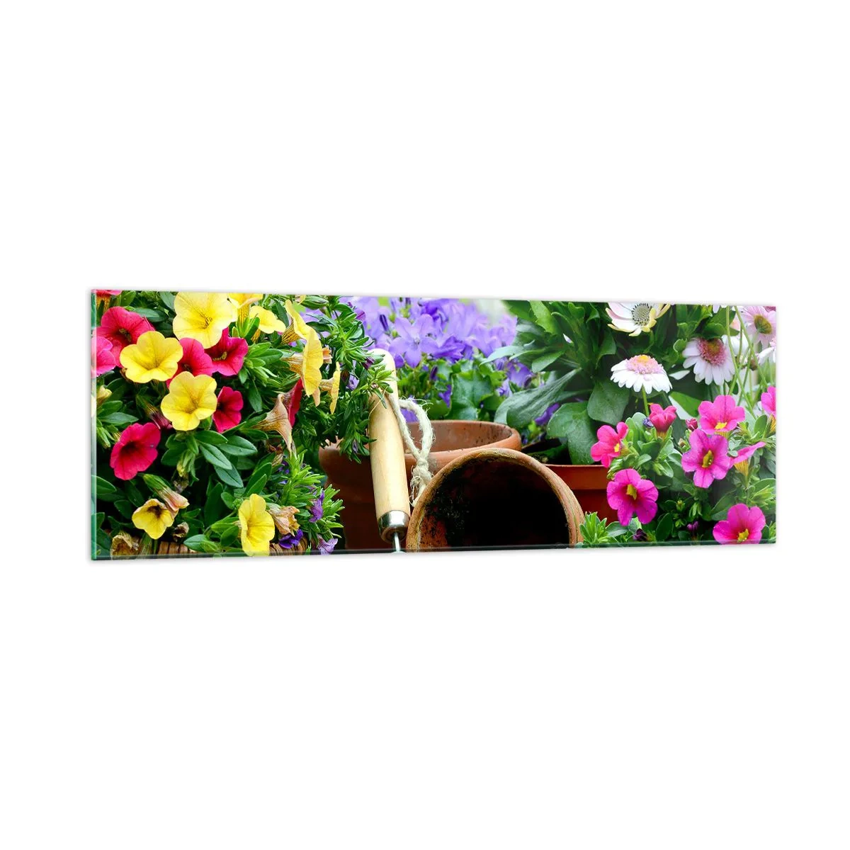 Schilderen op glas - Zofia's tuin - 90x30 cm