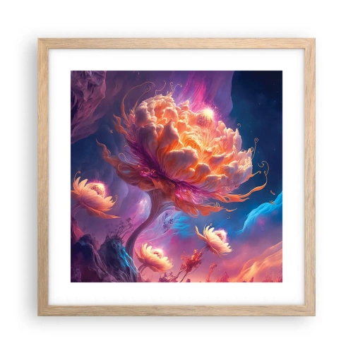 Een poster in een licht eiken lijst - Andere wereld - 40x40 cm