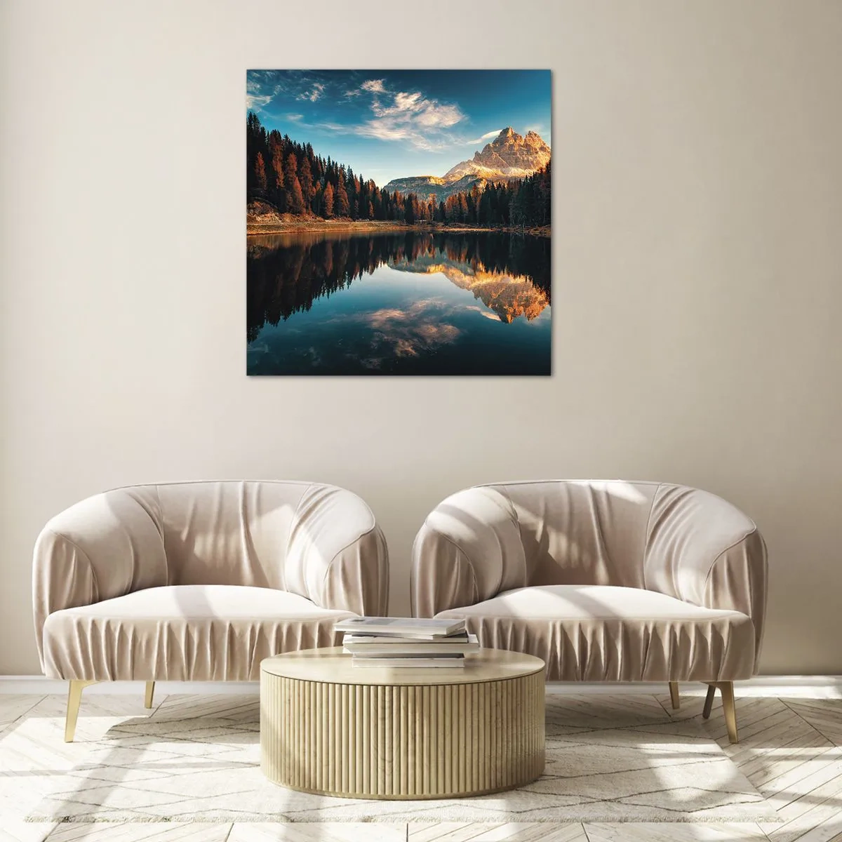 Schilderen op glas - Dubbel landschap - 60x60 cm