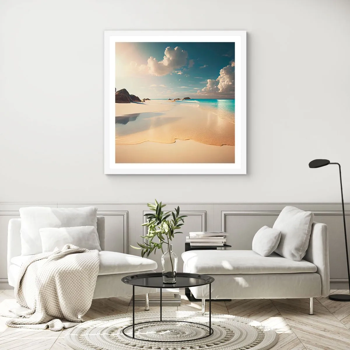 Poster in een witte lijst - Een droomdag - 30x30 cm