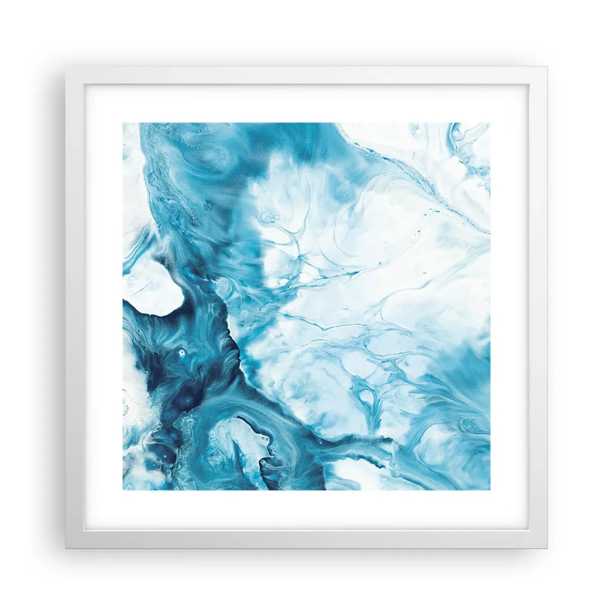 Poster in een witte lijst - Blauw Concert - 40x40 cm