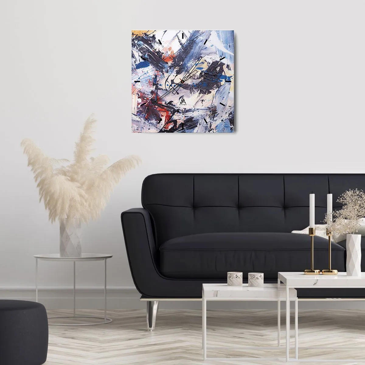 Wandklok - Klok - Gekke dans van abstractie - 40x40 cm