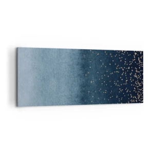 Schilderen op canvas - Samenstelling - blauwe fasen - 100x40 cm