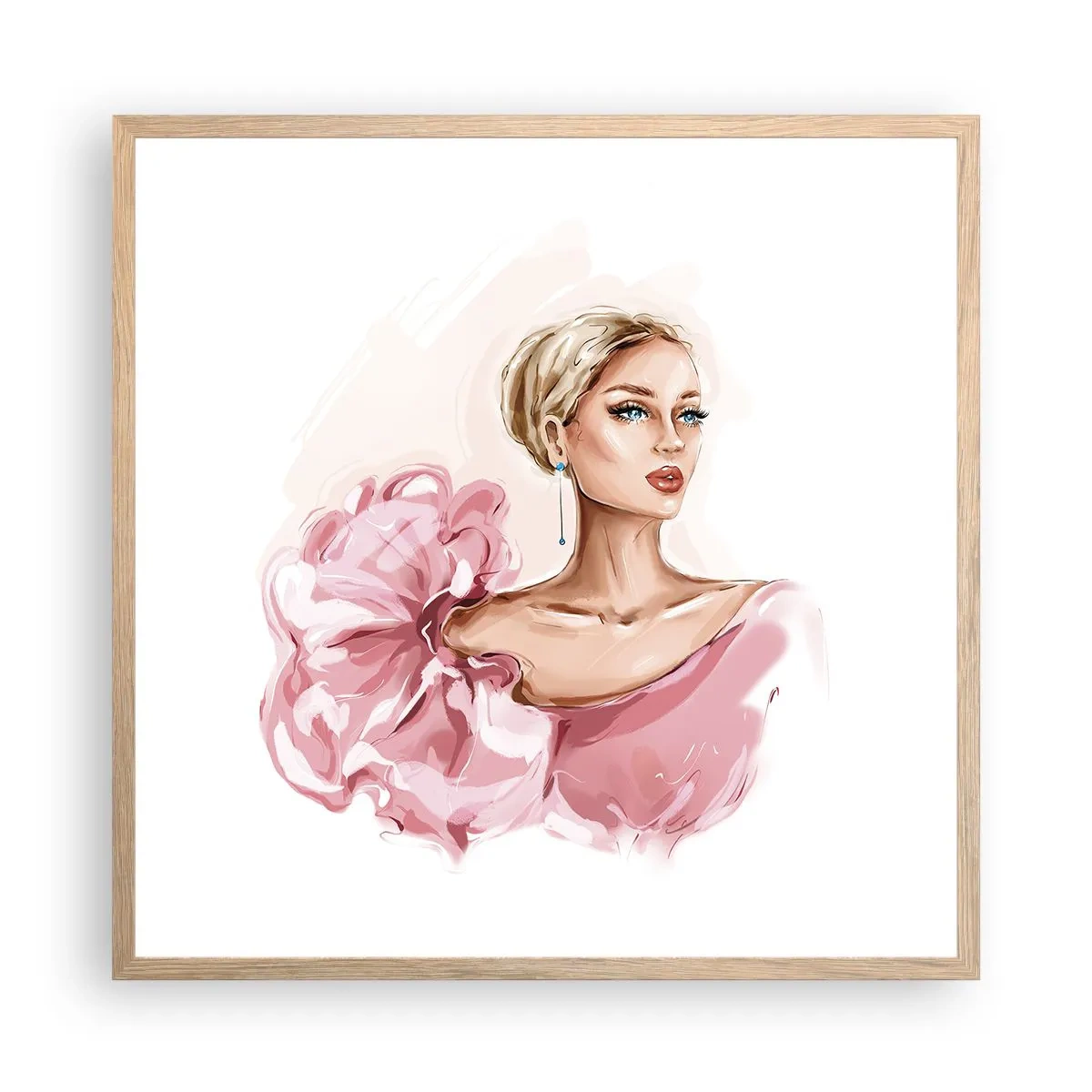 Een poster in een licht eiken lijst - Hoe geschilderd... - 60x60 cm