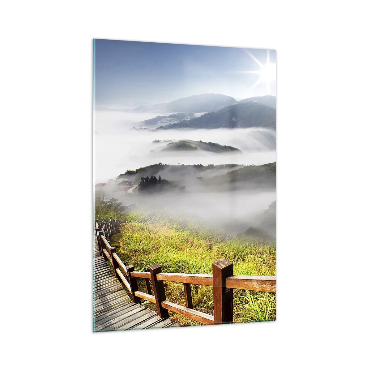 Schilderen op glas - Geweven van schittering en mist - 50x70 cm