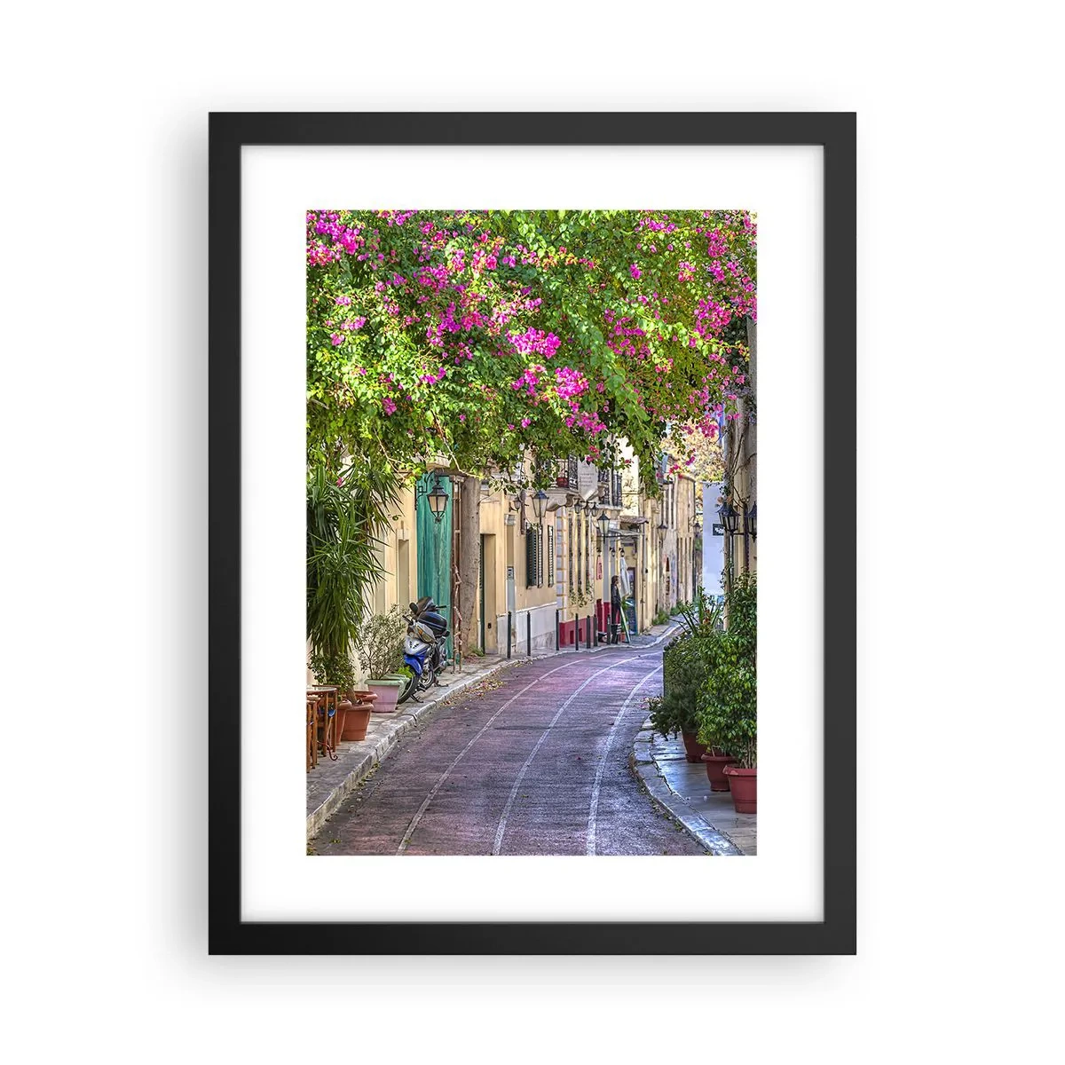 Poster in een zwarte lijst - Bloeiende steeg - 30x40 cm