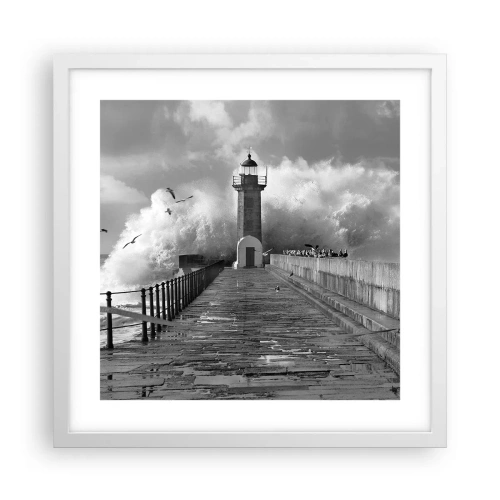 Poster in een witte lijst - Onbevreesd - 40x40 cm