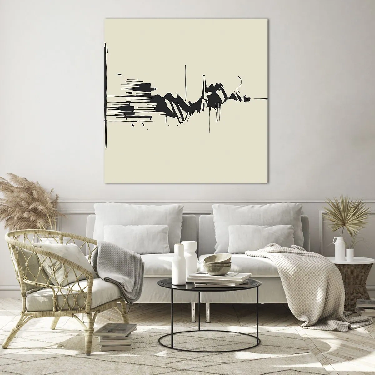 Schilderen op glas - Overhaaste abstractie - 30x30 cm
