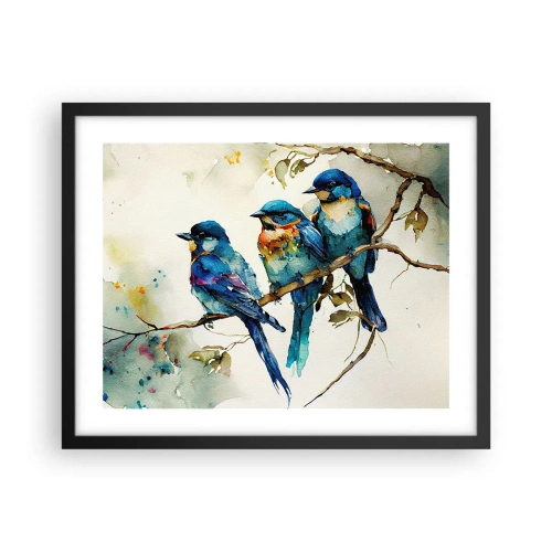 Poster in een zwarte lijst - Is hij boos geworden? - 50x40 cm