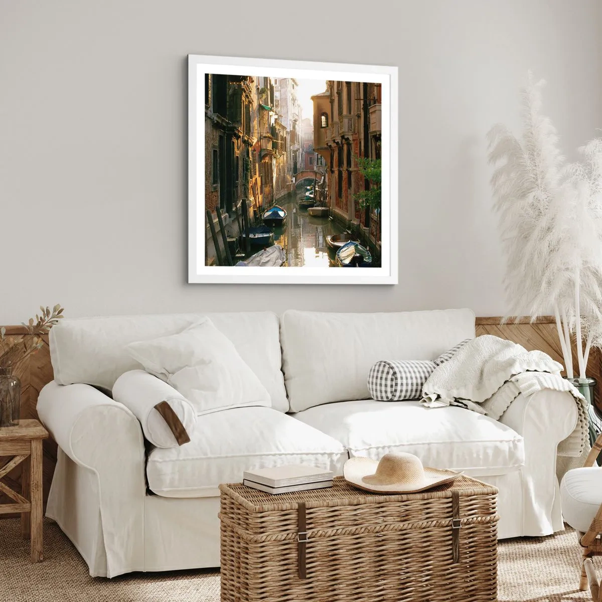 Poster in een witte lijst - In een Venetiaans steegje - 40x40 cm