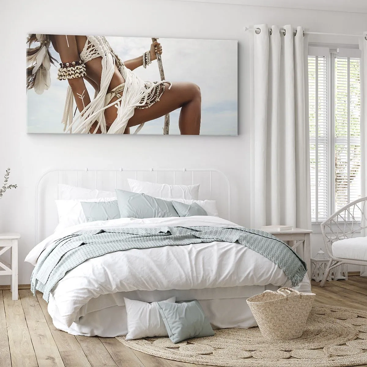 Schilderen op canvas - Een priesteres van de zon - 100x40 cm