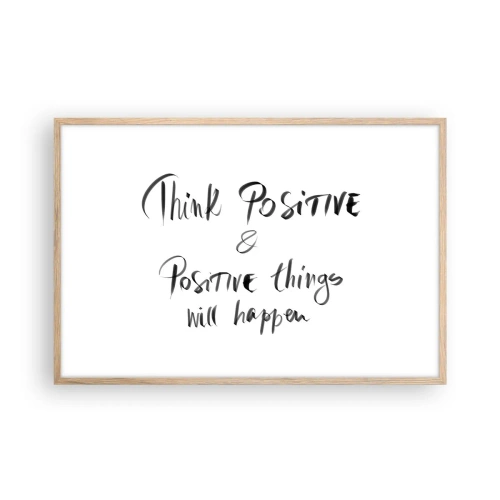 Een poster in een licht eiken lijst - Hoe leef je het leven? - 91x61 cm