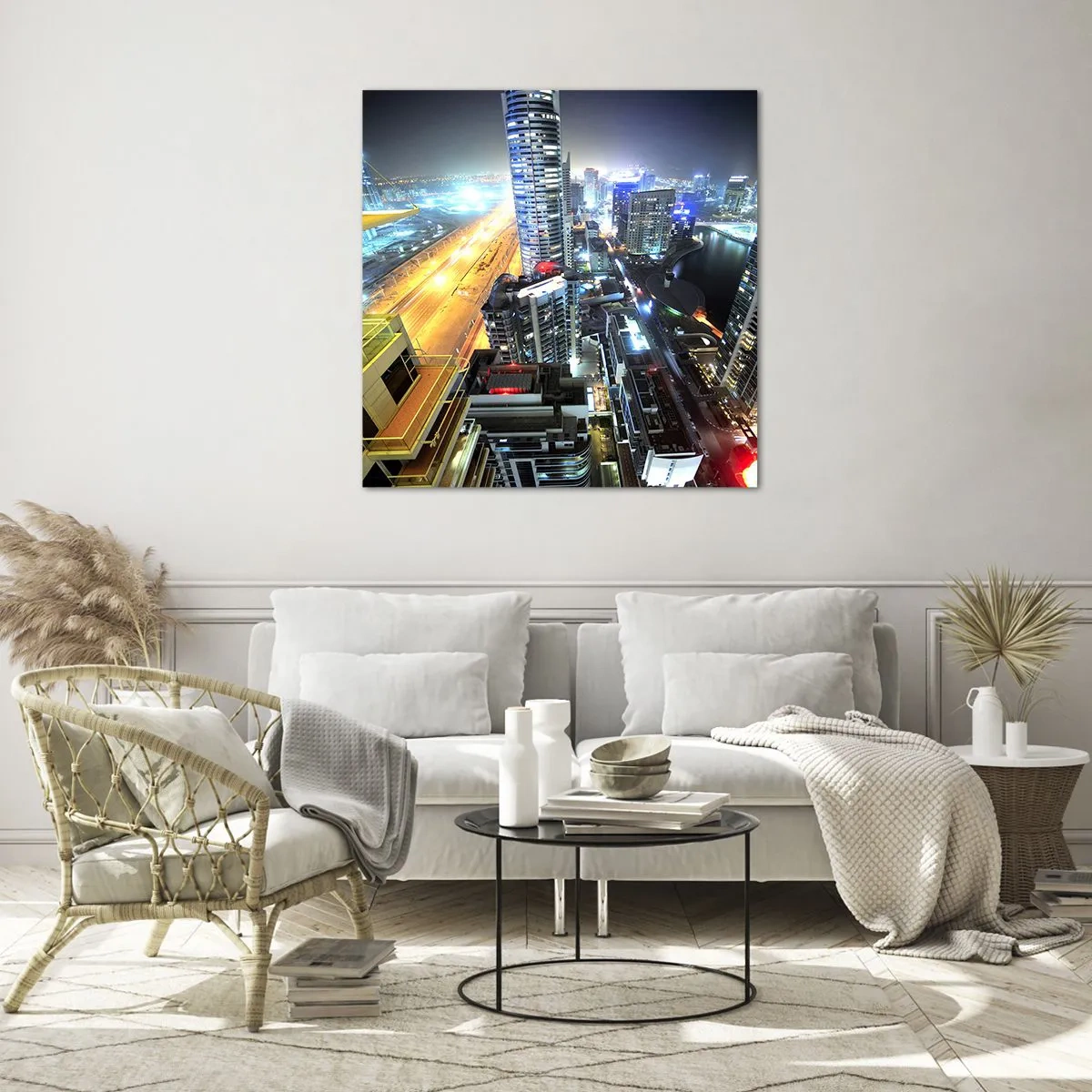 Schilderen op glas - Een wonder in de woestijn - 70x70 cm