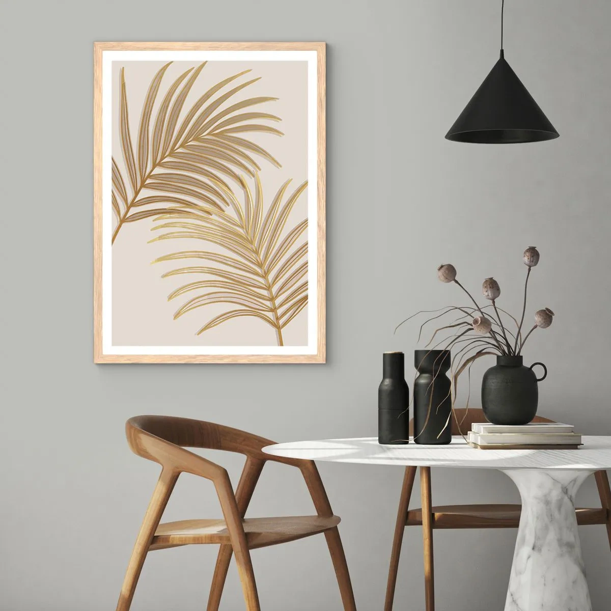 Een poster in een licht eiken lijst - Gouden Palm! - 50x70 cm