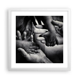 Poster in een witte lijst - Om mens te zijn - 40x40 cm