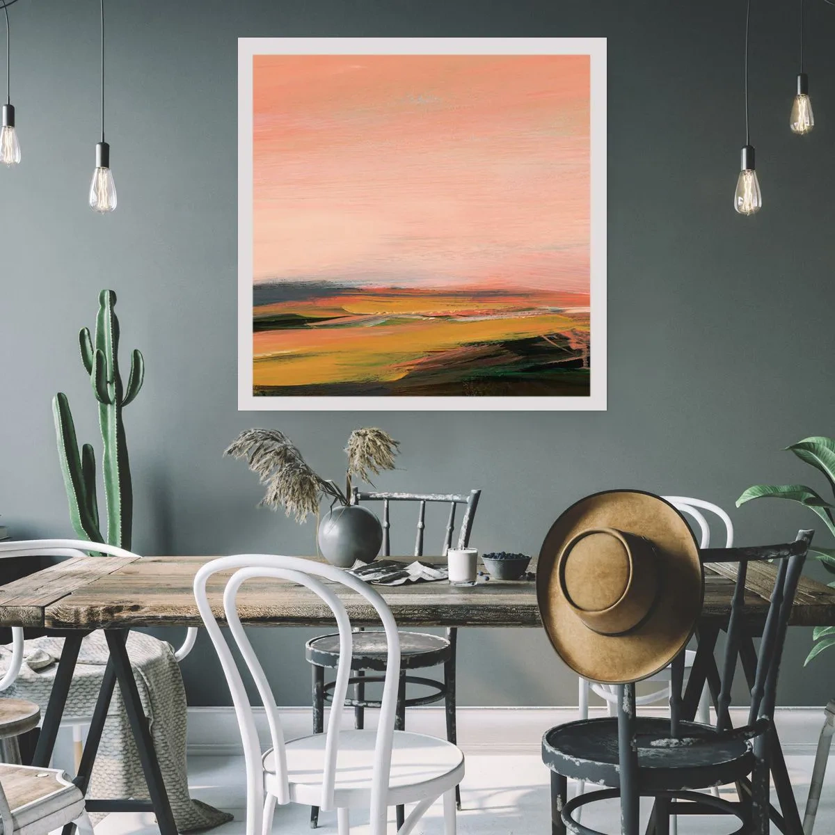 Poster - In roze tinten - 30x30 cm