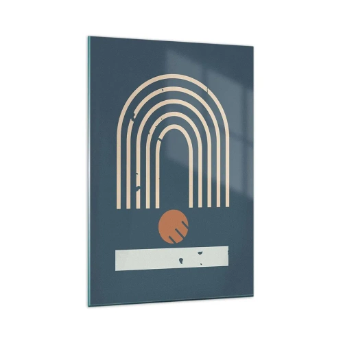 Schilderen op glas - Geometrie op de granaatappel - 80x120 cm