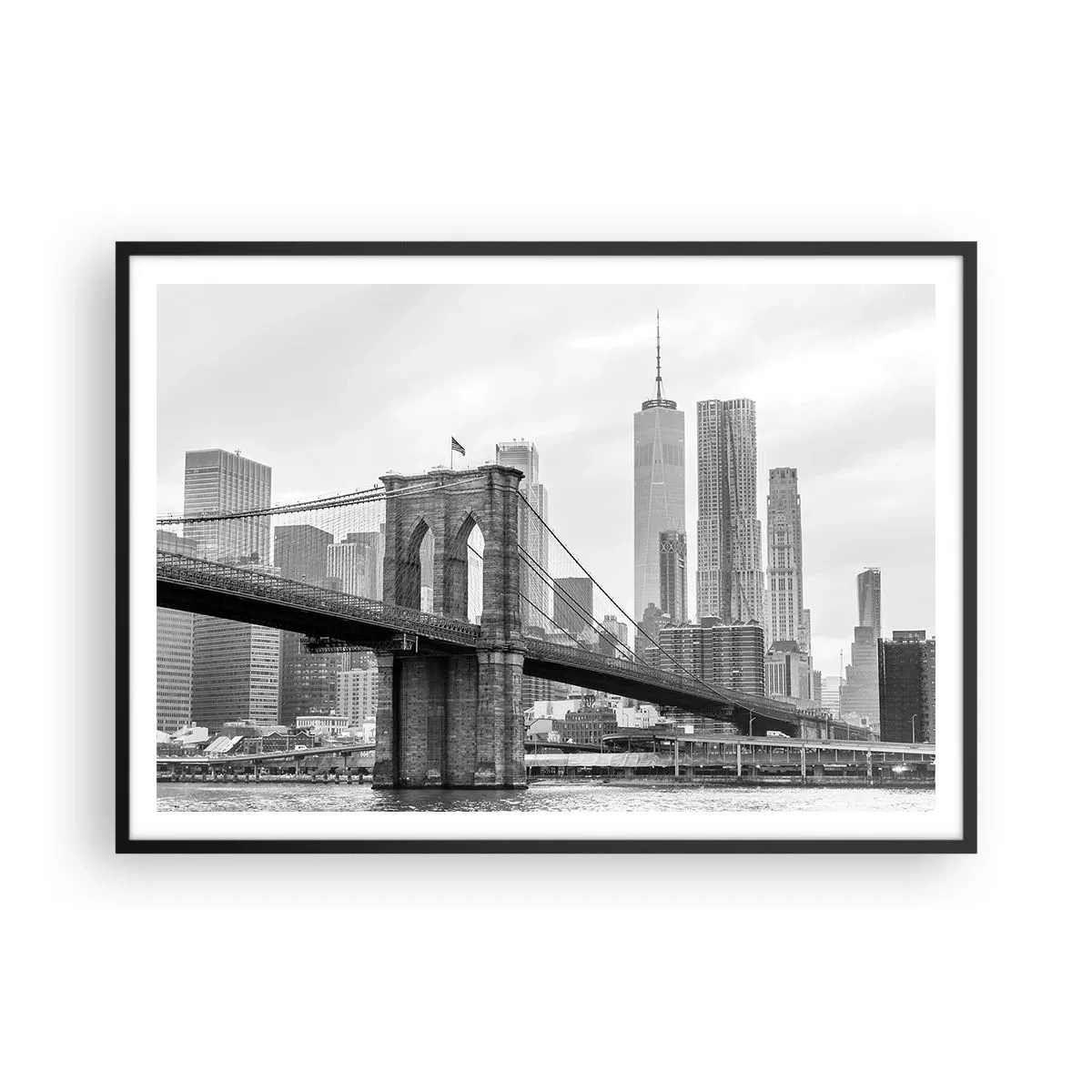 Poster in een zwarte lijst - New Yorkse sfeer - 100x70 cm